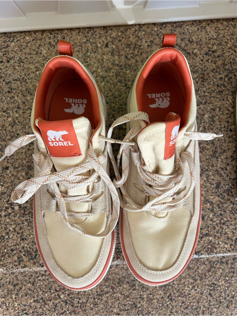 Sorel Cream Ankle boots with Coral Interior